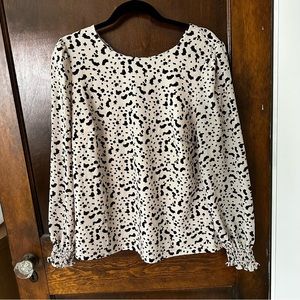 Black and White Print Blouse